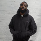 CEEPOINT RETRO WASHED ZIP HOODIE (BLACK)